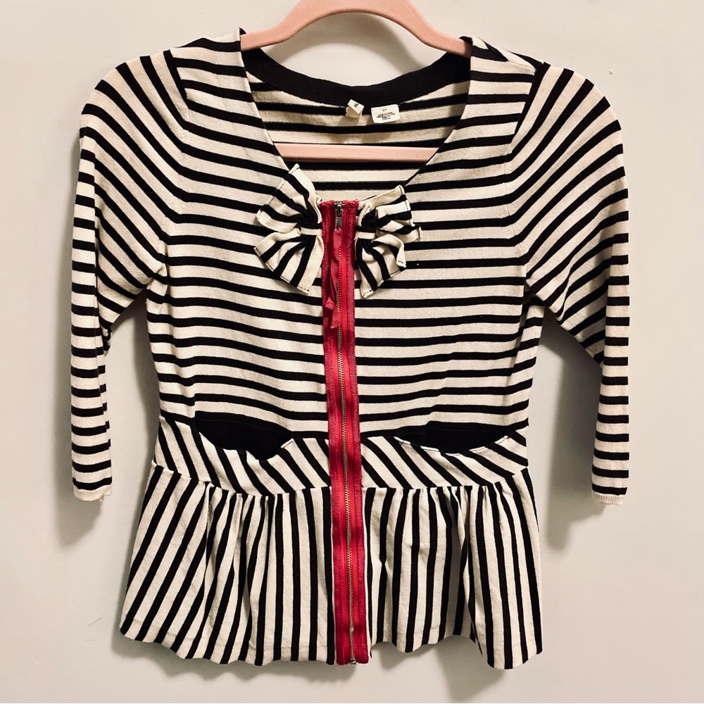 Anthropologie Moth Vintage Inspired Striped Bow Sweater Small (B003)